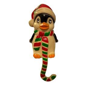 Vitg 1984 New Design Hard Plastic Stocking Holder Penguin Christmas Hanger